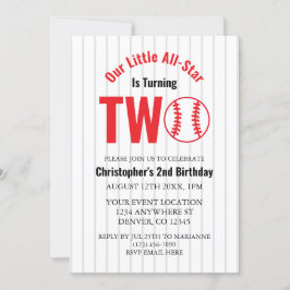 Invitación Segundo cumpleaños del Béisbol de las Estrellas