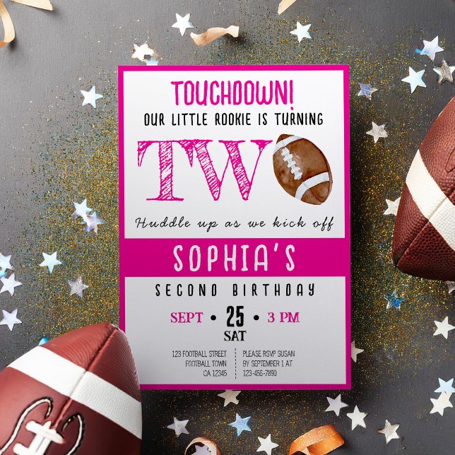 Invitación Segundo cumpleaños del Chica de fútbol Cute Waterc (Subido por el creador)