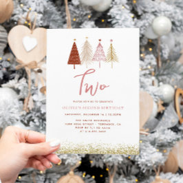 Invitación Segundo cumpleaños del Chica de Invierno del Árbol