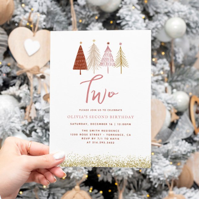 Invitación Segundo cumpleaños del Chica de Invierno del Árbol (Subido por el creador)