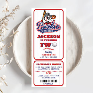 Invitación Segundo cumpleaños del equipo de béisbol Rookie Of
