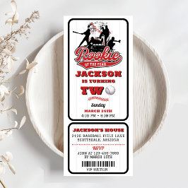 Invitación Segundo cumpleaños del equipo de béisbol Rookie Of