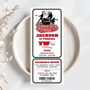 Invitación Segundo cumpleaños del equipo de béisbol Rookie Of