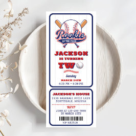 Invitación Segundo cumpleaños del equipo de béisbol Rookie Of