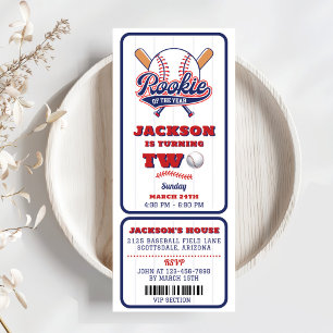 Invitación Segundo cumpleaños del equipo de béisbol Rookie Of