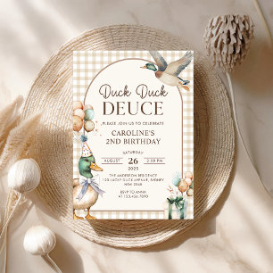 Invitación Segundo cumpleaños del globo de Duck Deuce Vintage