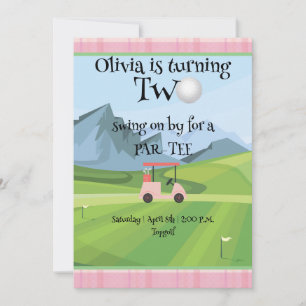 Invitación Segundo cumpleaños del Golf Rosa