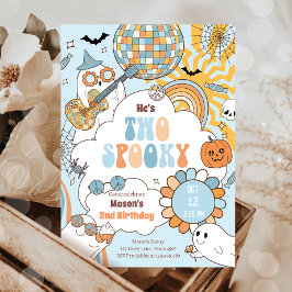 Invitación Segundo cumpleaños del niño de Halloween retro de 