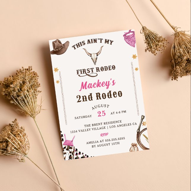 Invitación Segundo cumpleaños del oeste: Rodeo Rústico Cowboy (Subido por el creador)