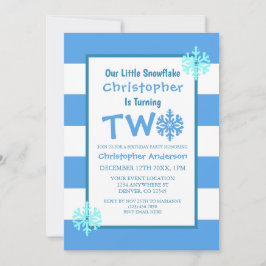 Invitación Segundo cumpleaños del pequeño copo de nieve