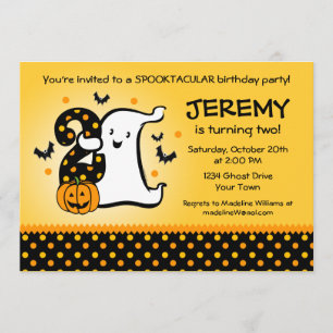 Invitación Segundo cumpleaños del pequeño fantasma