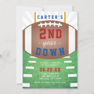 Invitación Segundo cumpleaños del tema del fútbol