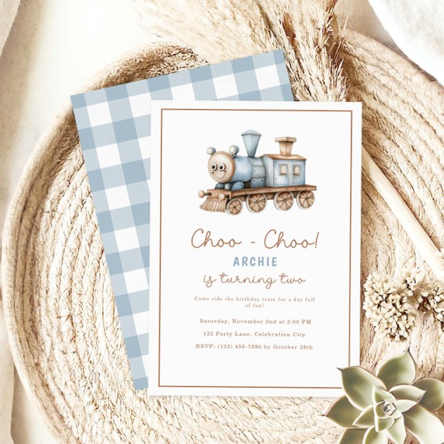 Invitación Segundo cumpleaños del tren Choo Choo (Subido por el creador)