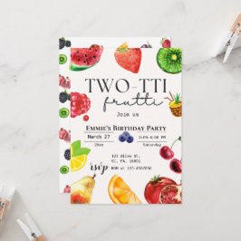 Invitación Segundo cumpleaños del verano de frutas tropicales