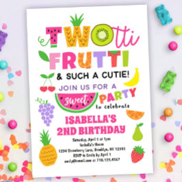 Invitación Segundo cumpleaños del verano de frutas tropicales