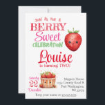 Invitación Segundo cumpleaños Fiesta Berry Kids Birthday<br><div class="desc">¡Presentamos nuestra deliciosa Invitación de cumpleaños de fresa! Esta invitación, llena de dulzura y encanto, es la manera perfecta de crear un ambiente para una celebración de cumpleaños con temática de berry. Personalizar tu invitación es una brisa! Simplemente rellene los campos de personalizable con los detalles del fiesta, incluyendo el...</div>