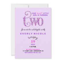 Segundo cumpleaños Lavender Púrpura Rocios Rosados