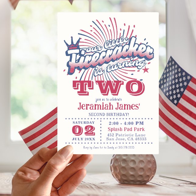 Invitación Segundo cumpleaños Patriótico Un Pequeño Rastreado (Subido por el creador)