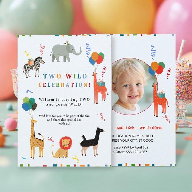Invitación Segundo cumpleaños salvaje y caprichoso (Subido por el creador)