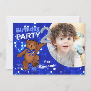 Invitación Segundo cumpleaños Teddy Bears Fiesta, foto Person