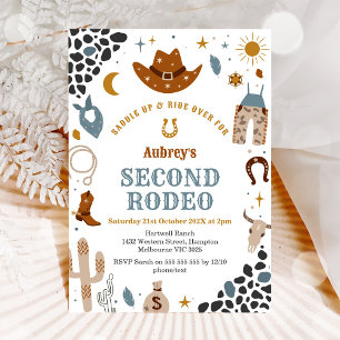 Invitación Segundo Cumpleaños Vaquero Rodeo Occidental 2do