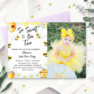 Invitación Segundo día de la abeja tan dulce para ser dos abe