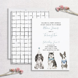 Invitación Segundo Fiesta de cumpleaños de un niño de perro b
