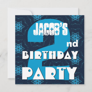 Invitación Segundo Fiesta de cumpleaños dos años grandes estr
