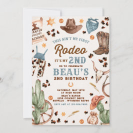 Invitación Segundo Rodeo Cowboy Wild West Birthday Party