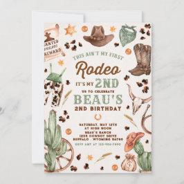 Invitación Segundo Rodeo Cowboy Wild West Birthday Party