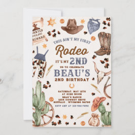 Invitación Segundo Rodeo Cowboy Wild West Birthday Party
