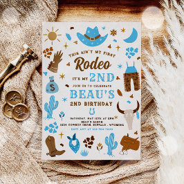Invitación Segundo Rodeo Cowboy Wild West Birthday Party