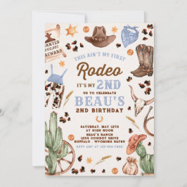 Invitación Segundo Rodeo Cowboy Wild West Birthday Party