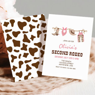 Invitación Segundo Rodeo Cumpleaños 2 de Vaquera Occidental