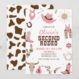Invitación Segundo Rodeo Cumpleaños 2 Pink Western
