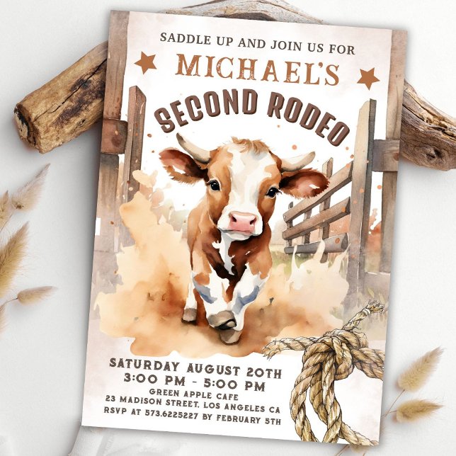Invitación Segundo Rodeo | Segunda fiesta de cumpleaños de Ro (Subido por el creador)