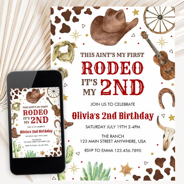 Invitación Segundo Rodeo Western Cowboy Cumpleaños 2 (Subido por el creador)