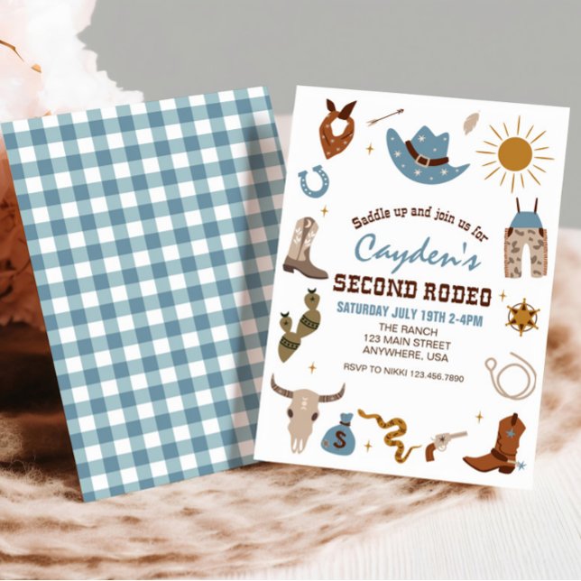 Invitación Segundo Rodeo Western Cowboy Cumpleaños 2do (Subido por el creador)