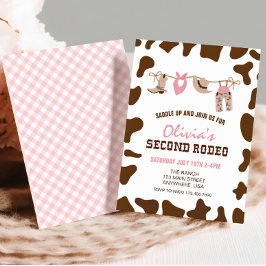 Invitación Segundo Rodeo Western Cowboy Cumpleaños 2do