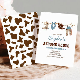 Invitación Segundo Rodeo Western Vaquero Cumpleaños 2º