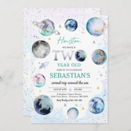 Invitación Segundo Viaje De La Fiesta Del Cumpleaños Espacial