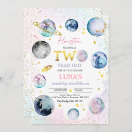 Invitación Segundo Viaje De La Fiesta Del Cumpleaños Espacial
