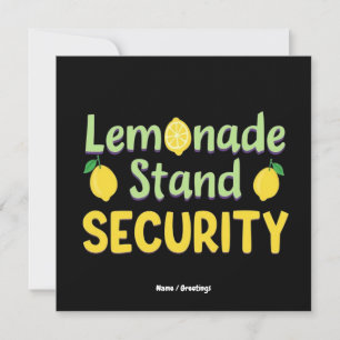 Invitación Seguridad de puesto de limonada divertido CEO de c
