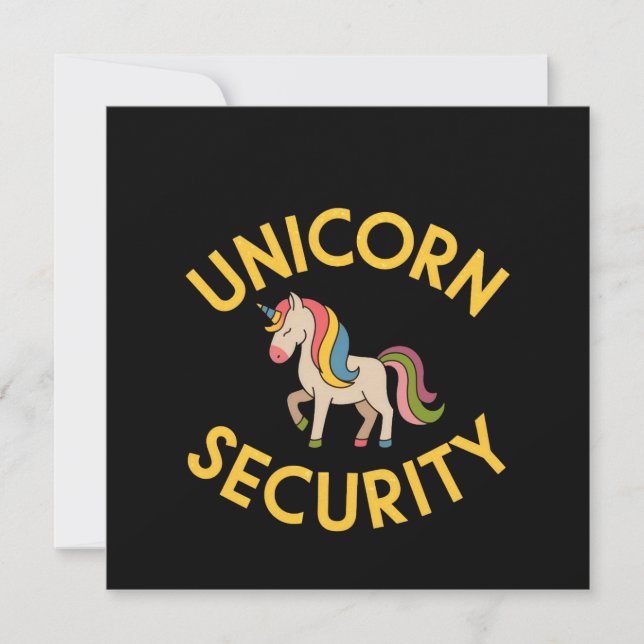 Invitación Seguridad de Unicornio: Mantener la seguridad mági (Anverso)