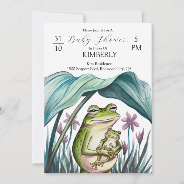 Invitación Seguro en los brazos de mamá (Anverso)