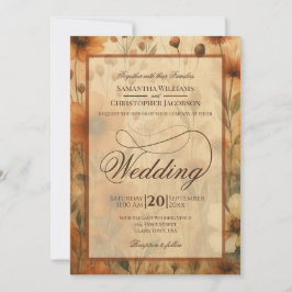 Invitación Seinna Boho Wildflowers Fancy Script Wedding