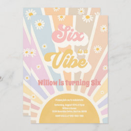 Invitación Seis es una fiesta de cumpleaños de Vibe Boho Suns