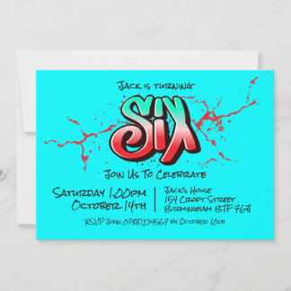 Invitación Seis Grafitis Brillantes