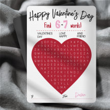 Seis Siete Búsqueda de Palabras de San Valentín In