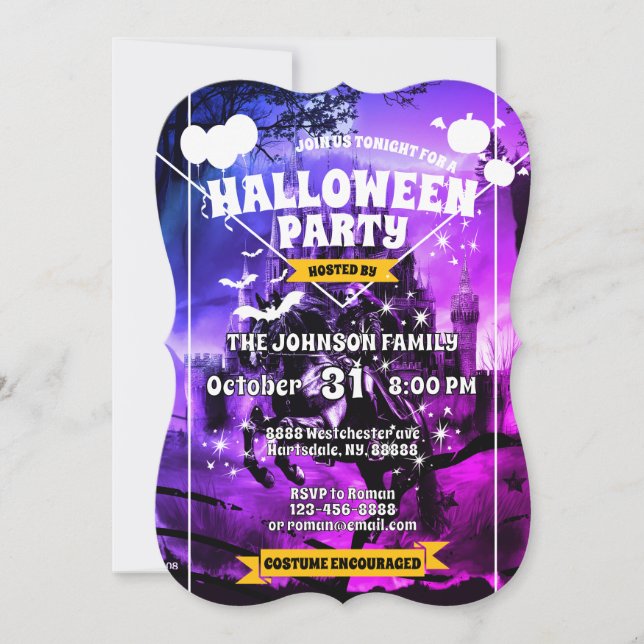 Invitación Sello de castillo nocturno (Anverso)